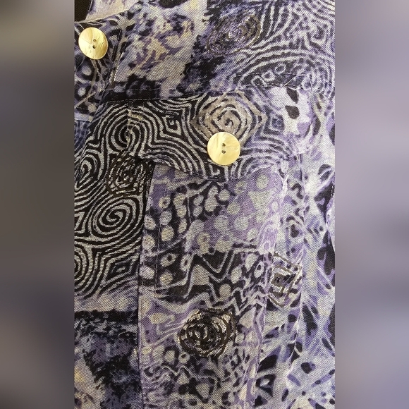 Ruby Rd Casual Button up Artsey Print Blazer, Jacket 12 - Picture 3 of 8